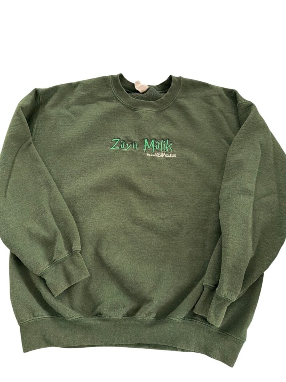 Zayn Malik & The Falling Of Icarus Green Crewneck Sweatshirt Gildan RARE Sz L